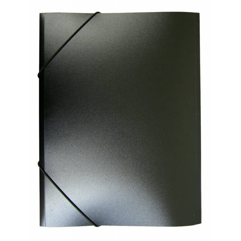 Папка на резинке Бюрократ- PR04BLCK A4. ластик,черный,15мм; 0,4мм
