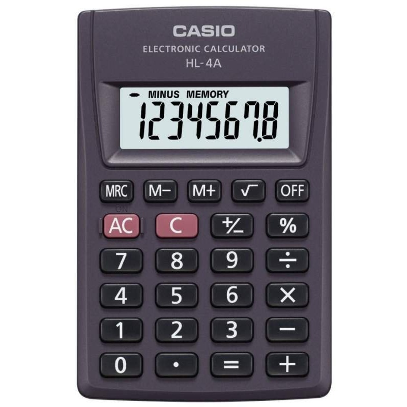 Калькулятор Casio HL-4A. черный, 8- разр