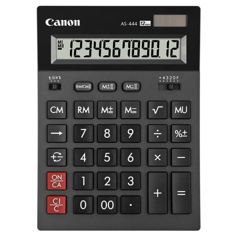 Калькулятор Canon AS-444 черный, 12-разряд.