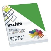 Бумага цветная index  Color А4, 80г/м2, 100л. ярко- зеленый